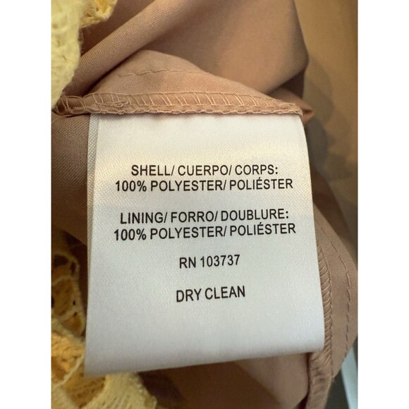 Donna‎ Morgan For Anthropologie Dress Size 0 Lace Sundress Yellow Nude Midi - Picture 8 of 8